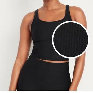 Black Scoop Neck Workout Tank Top